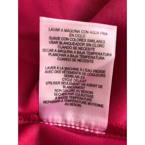 London Times Fit & Flare Dress Surplice 3/4 Sleeve Knee Length V Neck Pink 4 - Picture 8 of 9